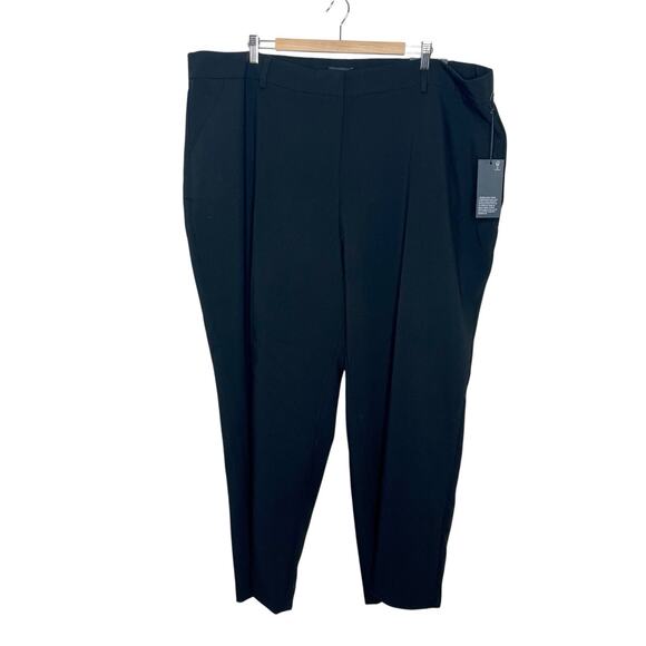 Jones & Co Wide Leg Mid Rise Dress Pants Black Womens Size 24W Crepe Career - Picture 1 of 9